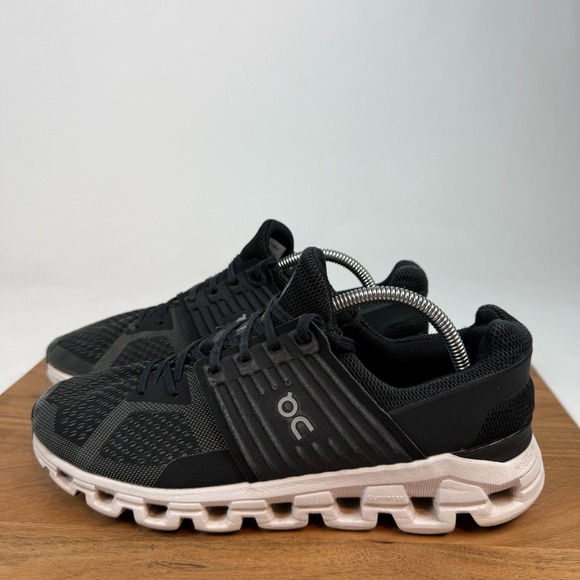 Mens On Cloudswift Black Knit Athletic Gym Running Sneakers Shoes Size 9.5 M GUC - Picture 2 of 8